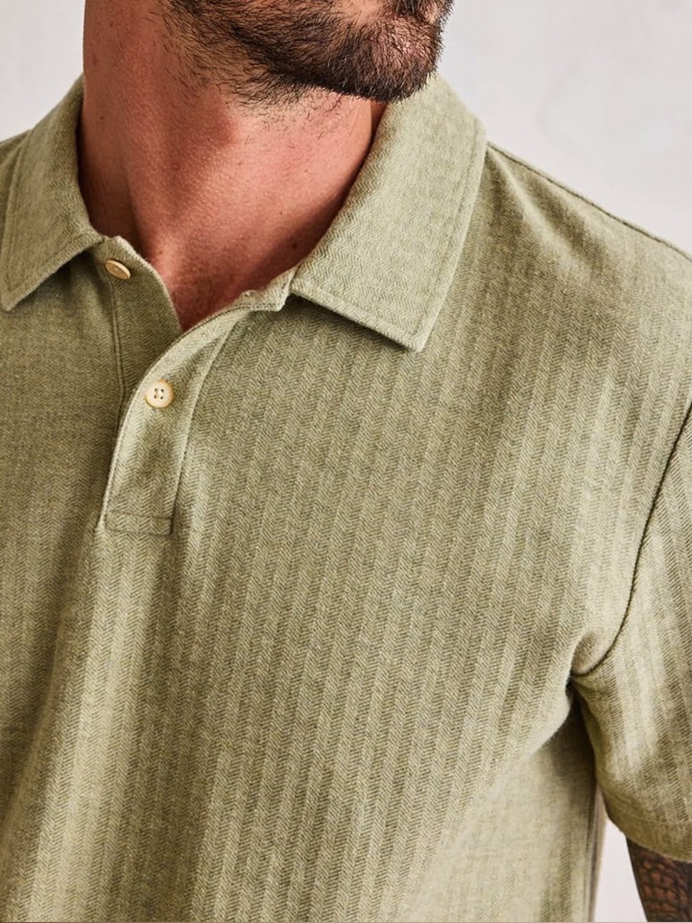 Taylor Stitch Herringbone Cotton Linen Polo